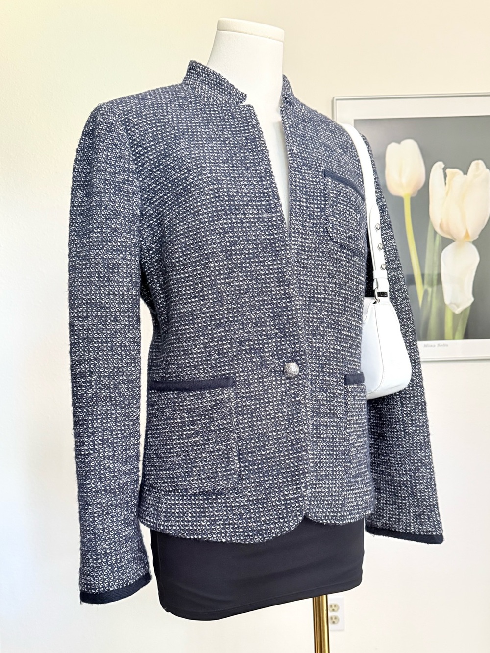 Banana Republic Tweed Blazer Classic Preppy Academia